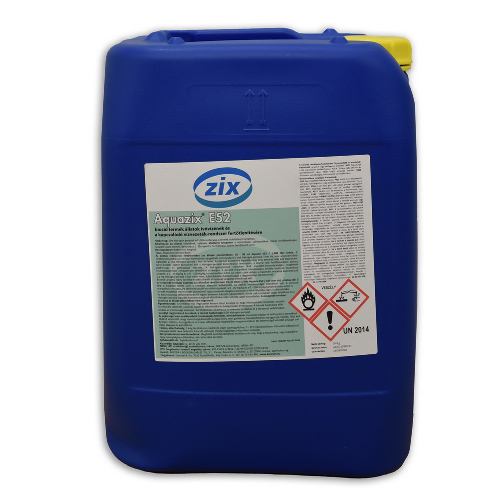 AQUAZIX E52 víztisztító-fertőtlenítőszer valamennyi állatfaj részére