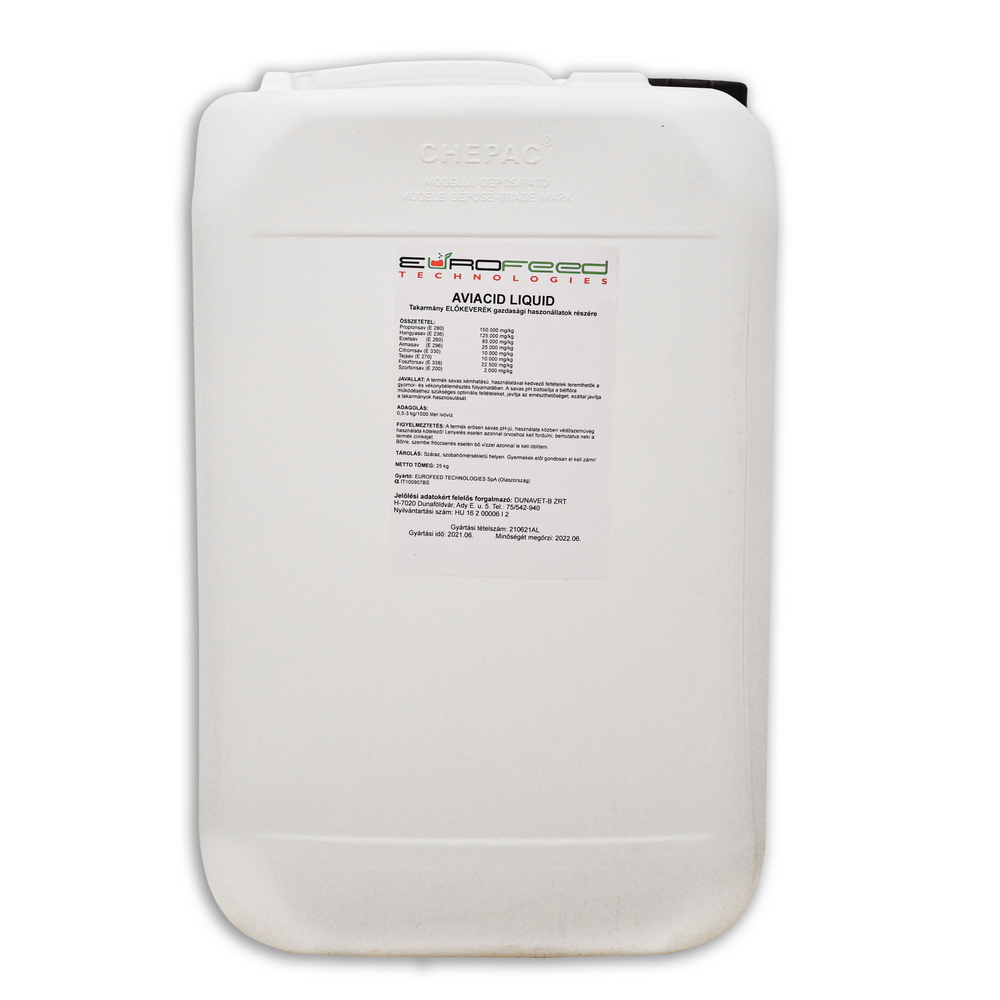 AVIACID LIQUID Takarmány előkeverék gazdasági haszonállatoknak Propionsav(E280)Hangyasav(E236)