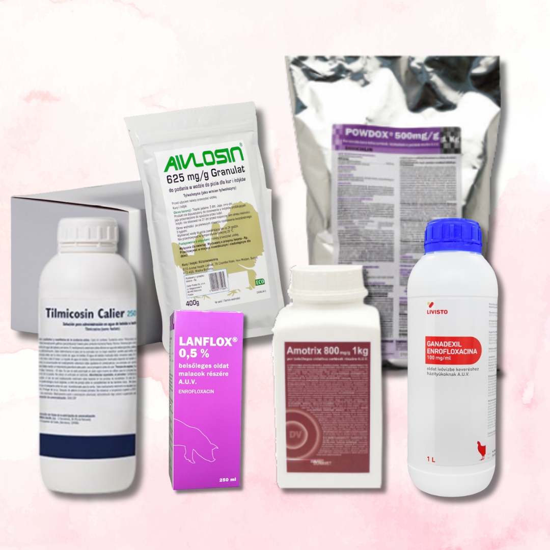 VÍZOLDÉKONY ANTIBIOTIKUMOK (Belsőleges porok, oldatok)