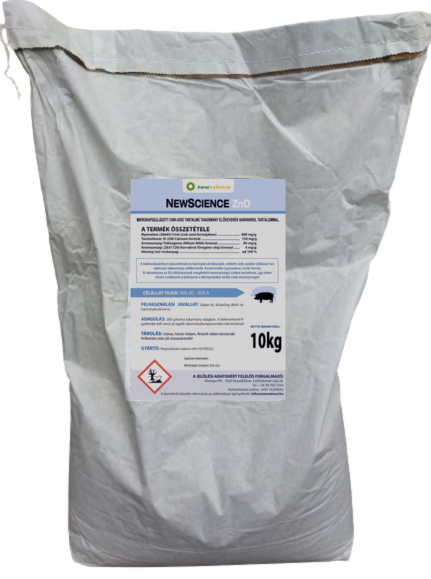 NEW SCIENCE ZnO Mikrokapszulázott cink-oxid tartalmú takarmany előkeverék valamennyi állatfaj részére