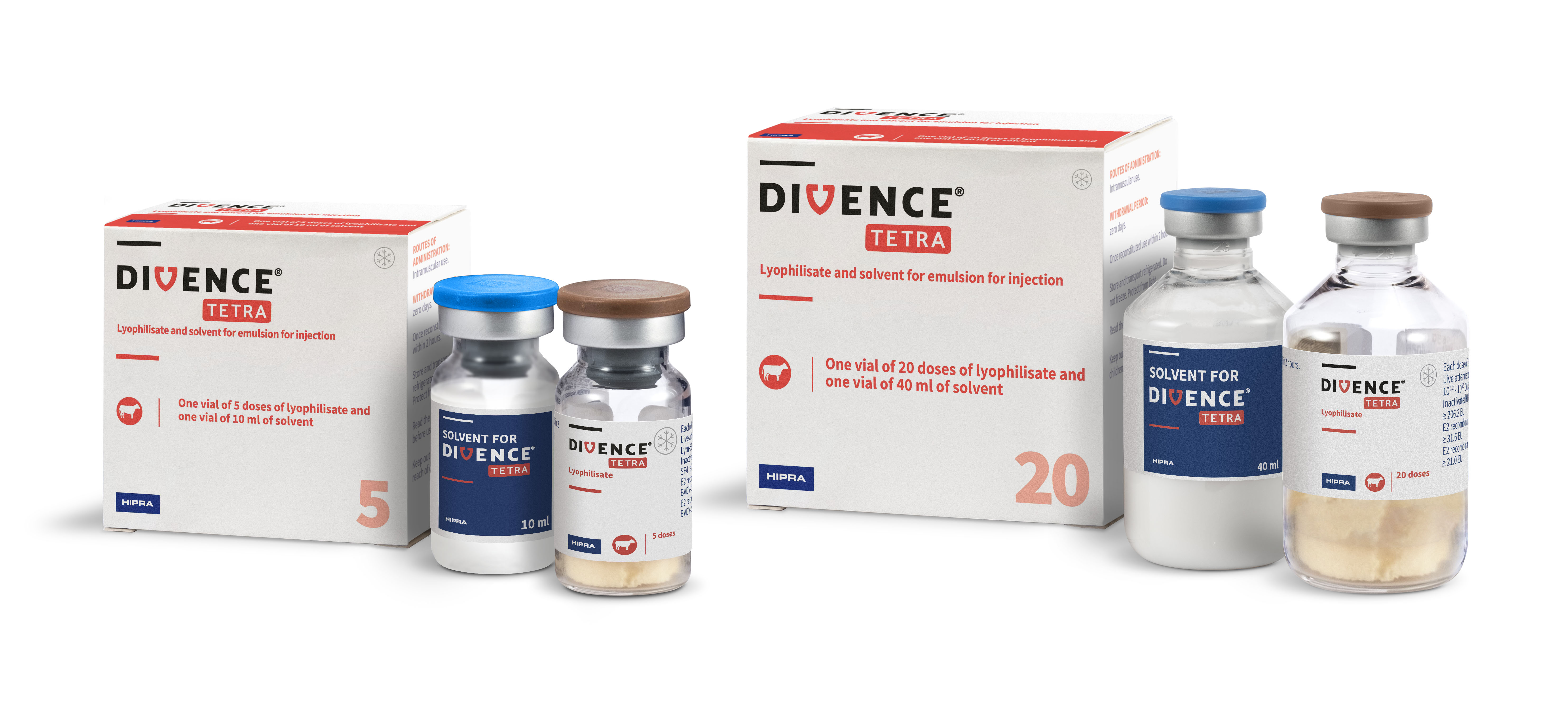 DIVENCE TETRA liofilizátum és oldószer emulziós injekcióhoz szarvasmarhák részére