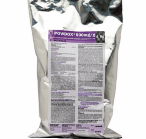 POWDOX 500 mg/g por ivóvízbe keveréshez sertések, házityúkok és pulykák részére A.U.V.